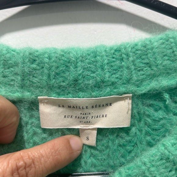 Sezane Emile Green Cardigan Sweater - Picture 3 of 5